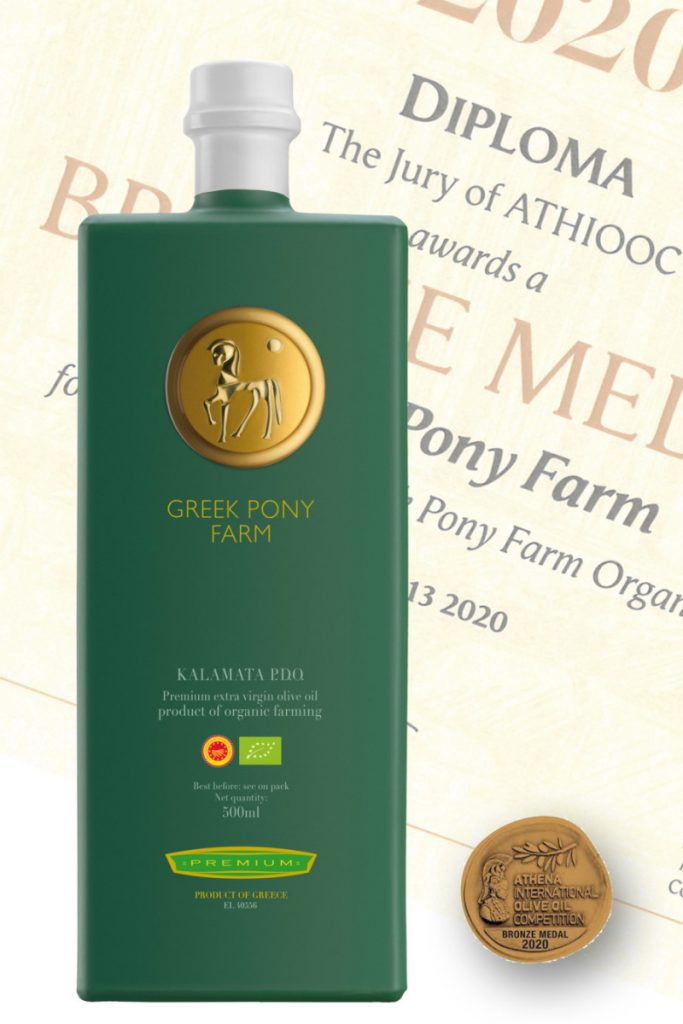 Greek Pony Farm’s Kalamata P.D.O. Premium Organic Extra Virgin award 2020